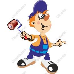 Cheerful Painter Cartoon