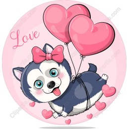 Husky Love Balloon