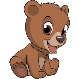 Adorable Cartoon Brown Bear
