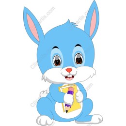 Cute Blue Bunny Character