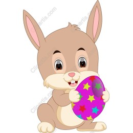 Adorable Easter Bunny with Colorful Egg