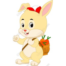 Cheerful Bunny with Carrots