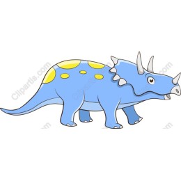 Vibrant Blue Triceratops