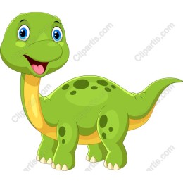 Vibrant Green Cartoon Dinosaur