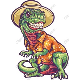 Dapper Dinosaur - T-Rex in a Floral Shirt