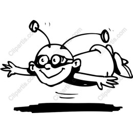 Cheerful Flying Character