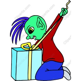 Whimsical Goblin Gift Unwrapping