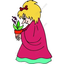 Whimsical Character with Potted Plant