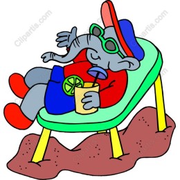Cartoon Elephant Summer Relaxation