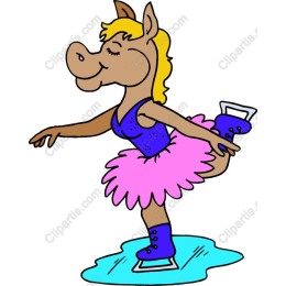 Whimsical Ice Skating Horse