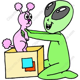 Whimsical Alien and Pink Creature
