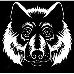 Majestic Dog Head in Black and White