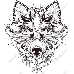 Intricate Wolf Head