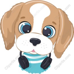 Playful Dog Wearing Headphones