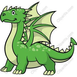 Playful Green Cartoon Dragon