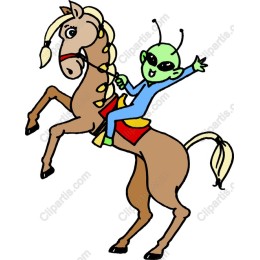 Whimsical Alien Horse Rider