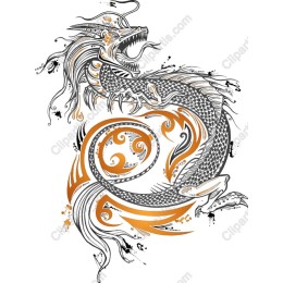 Fierce Dragon - Intricate Black and Gold