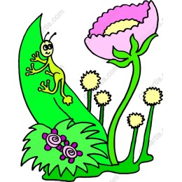 Happy Caterpillar on Flower