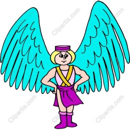 Whimsical Angel with Colorful Wings
