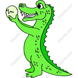 Charming Green Crocodile with Egg