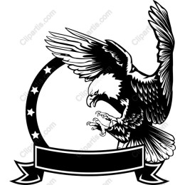 Eagle Emblem with Banner and Stars