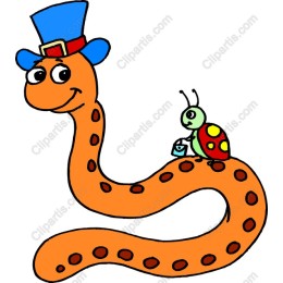 Cheerful Orange Snake with Ladybug