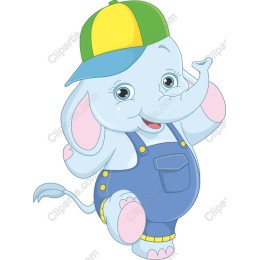 Cheerful Elephant with Cap