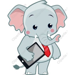 Friendly Elephant with Tablet