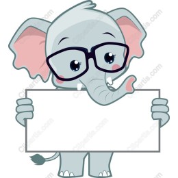 Cute Elephant with Sign