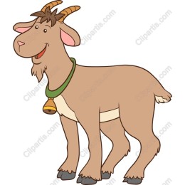Cheerful Cartoon Goat