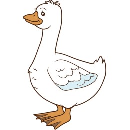 Whimsical Cartoon Goose