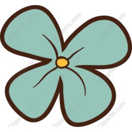 Whimsical Teal Flower