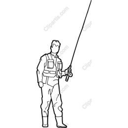 Angler Fishing in and