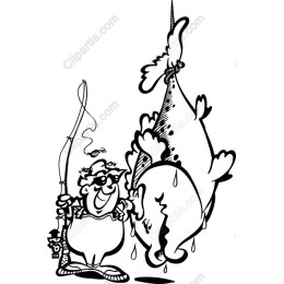 Cheerful Fisherman and Big Catch