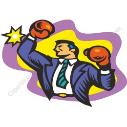 Victorious Businessman Boxing
