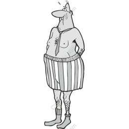 Comical Striped Pants Character