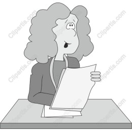 Whimsical Character with Papers