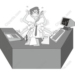 “Chaos at the Desk: Humorous Office Worker ”