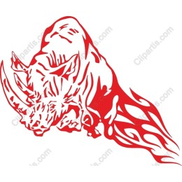 Vibrant Red Rhinoceros