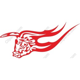 Vibrant Fiery Bull Head
