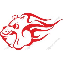Fierce Bulldog with Flames