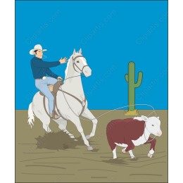 Cowboy Roping Cow