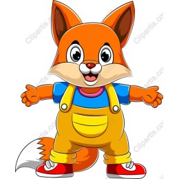 Cheerful Cartoon Fox