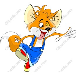 Cheerful Cartoon Fox
