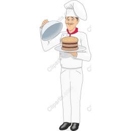 Cheerful Chef Serving Burger