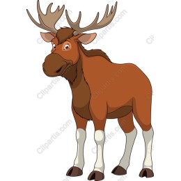 Whimsical Cartoon Moose