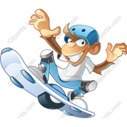 Playful Skateboarding Monkey