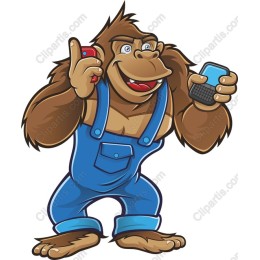 Playful Gorilla with Phones