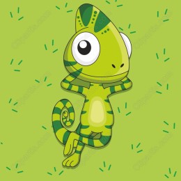 Charming Cartoon Chameleon