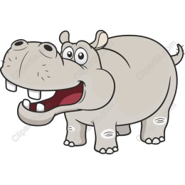 Adorable Cartoon Hippo